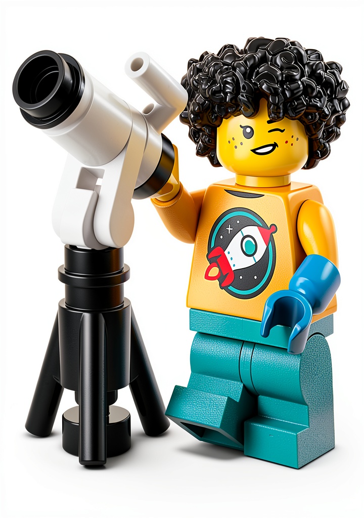 Installing LEGO Minifigure Figure Toy Authentic Small Parts on a wooden desk