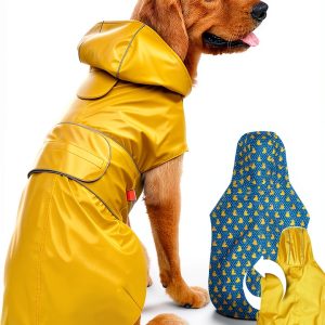 Dog Raincoat Kimee Reversible Waterproof Poncho with Reflective Strip-0