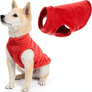 Gooby Stretch Fleece Dog Sweater Red Medium Warm Pullover-0
